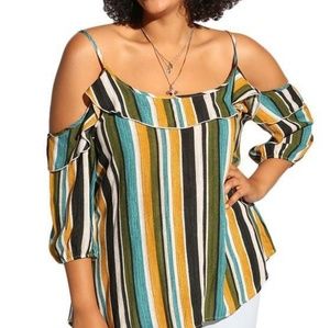 Stripe blouse plus size
